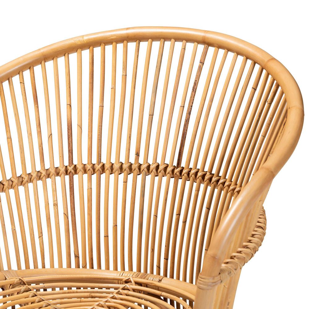 Baxton Studio Narva Rattan Accent Chair in Natural Brown, , large