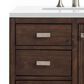 James Martin Vanities Addison 30" Single Vanity Cabinet in Mid Century Acacia with 3 cm White Zeus Quartz Top and Rectangular Sink, , large