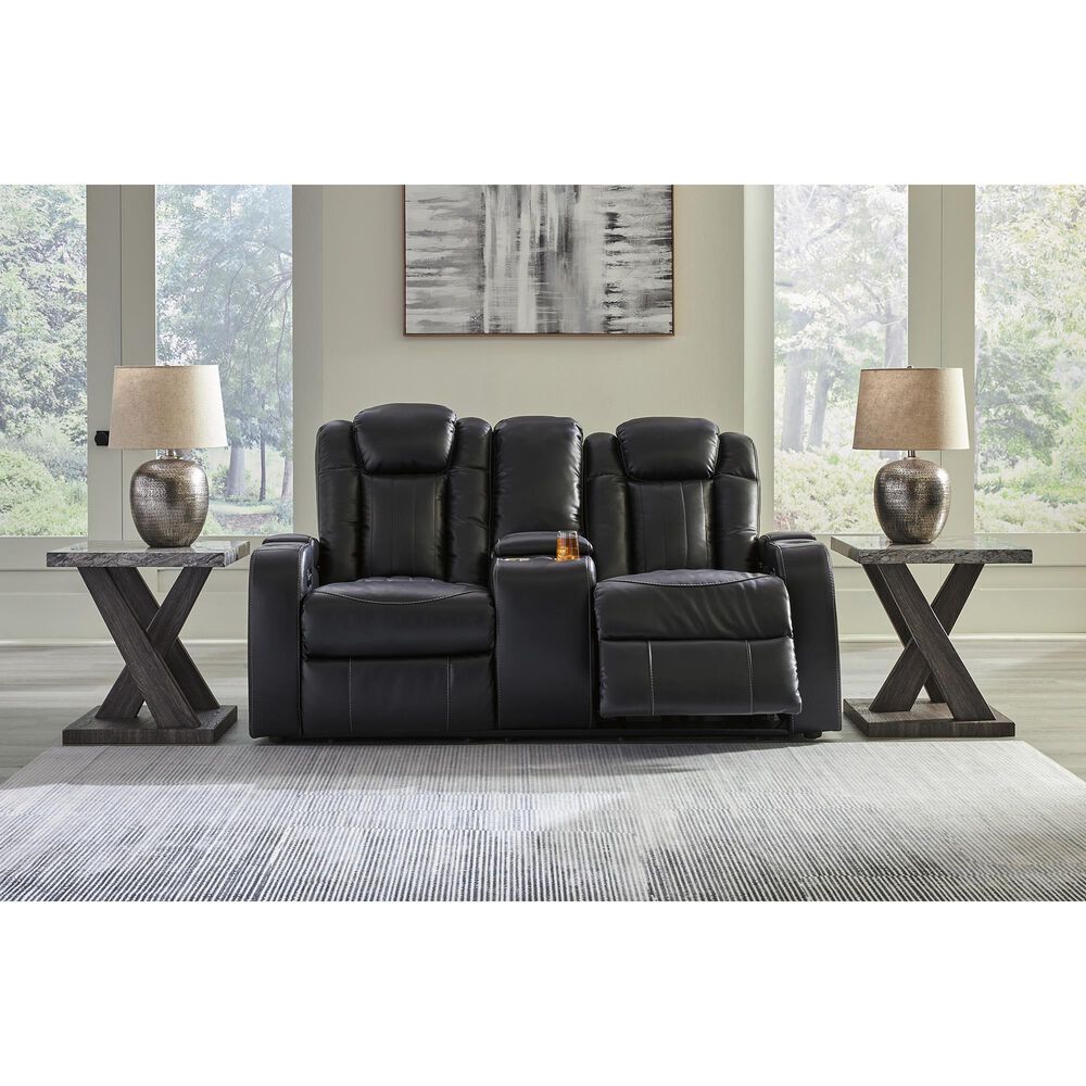Ashley Caveman Den Power Reclining Loveseat with Console in Midnight, , large