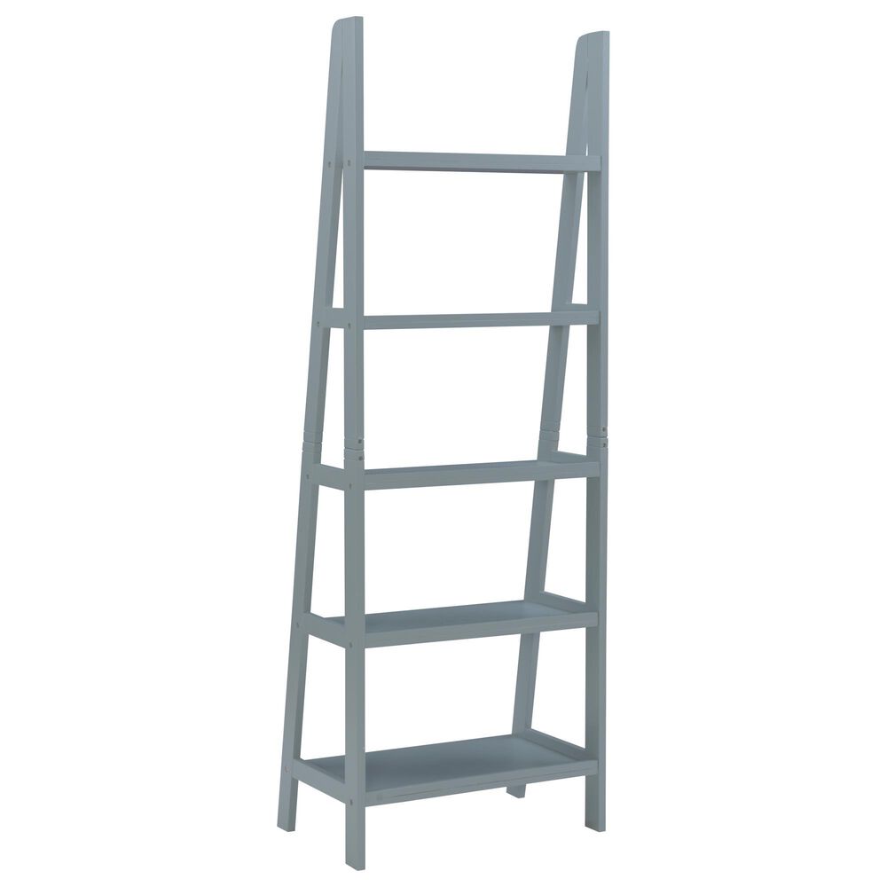 Linon Home Decor Acadia 5-Shelf Ladder Bookcase in Grey, , large