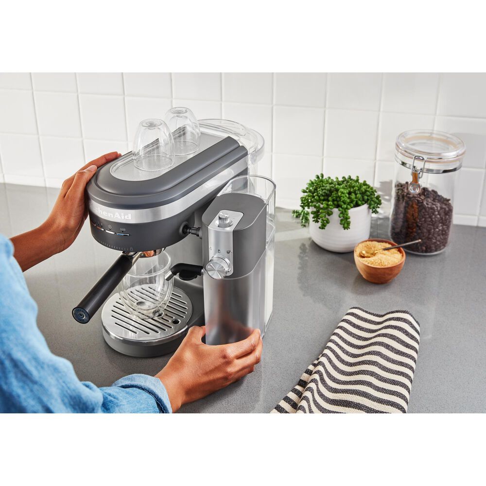 KitchenAid Matte Milkshake White Semi-Automatic Espresso Machine Maker +  Reviews