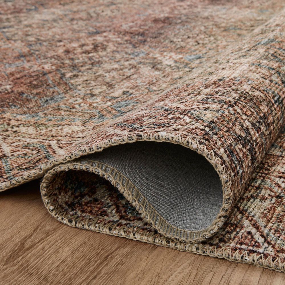 Amber Lewis x Loloi Billie 2&#39;3&quot; x 3&#39;9&quot; Aqua and Rust Area Rug, , large