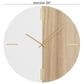 Maple and Jade Decorative Wall Clock with Marble Side in Oiled Brown and White, , large
