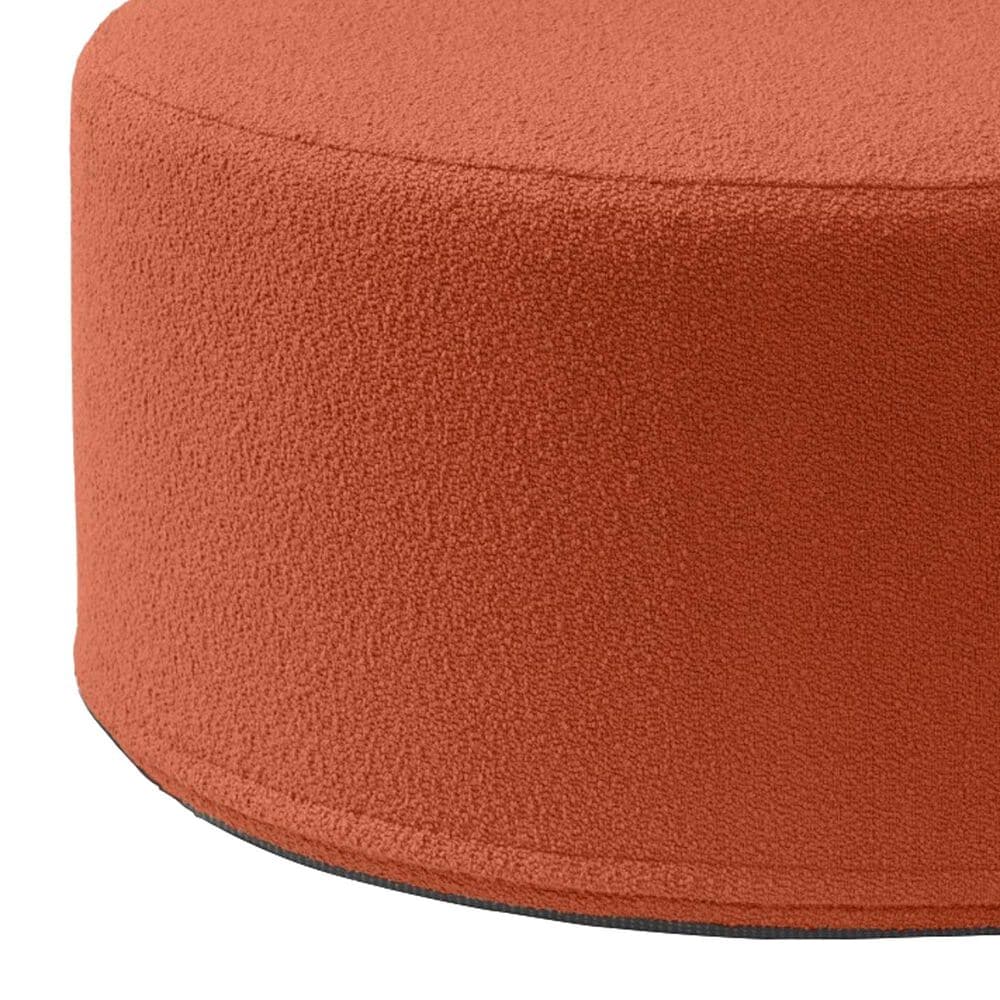 Jaxx Candler Boucle Fabric Ottoman in Terra Cotta, , large