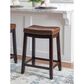 Linon Home Decor Claridge Counter Stool with Cognac Cushion in Dark Brown, , large