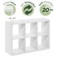 HOMLUX 6-Cube Reversible Open Back Bookshelf in White, , large