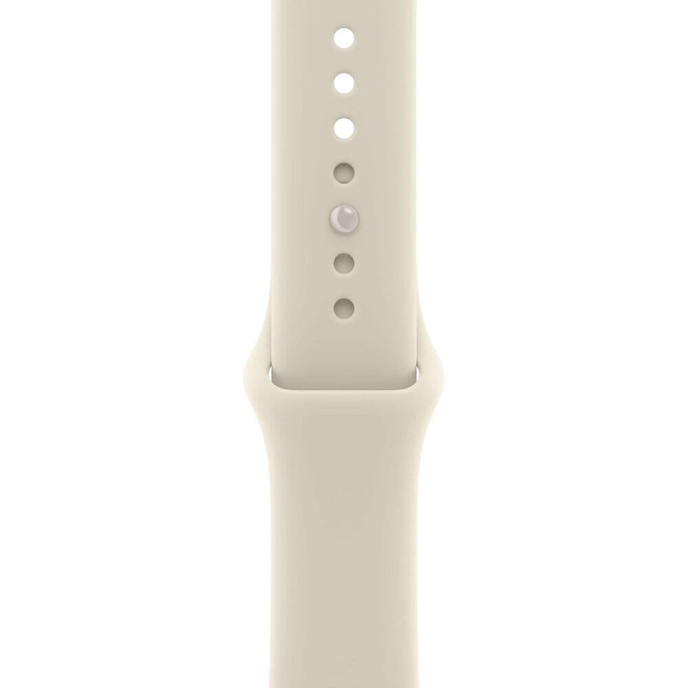Apple Watch Series 12 (GPS + Cellular) 46mm Pearl White Ceramic Case with Sand Sport Band - M/L and 2-Year AppleCare+, , large