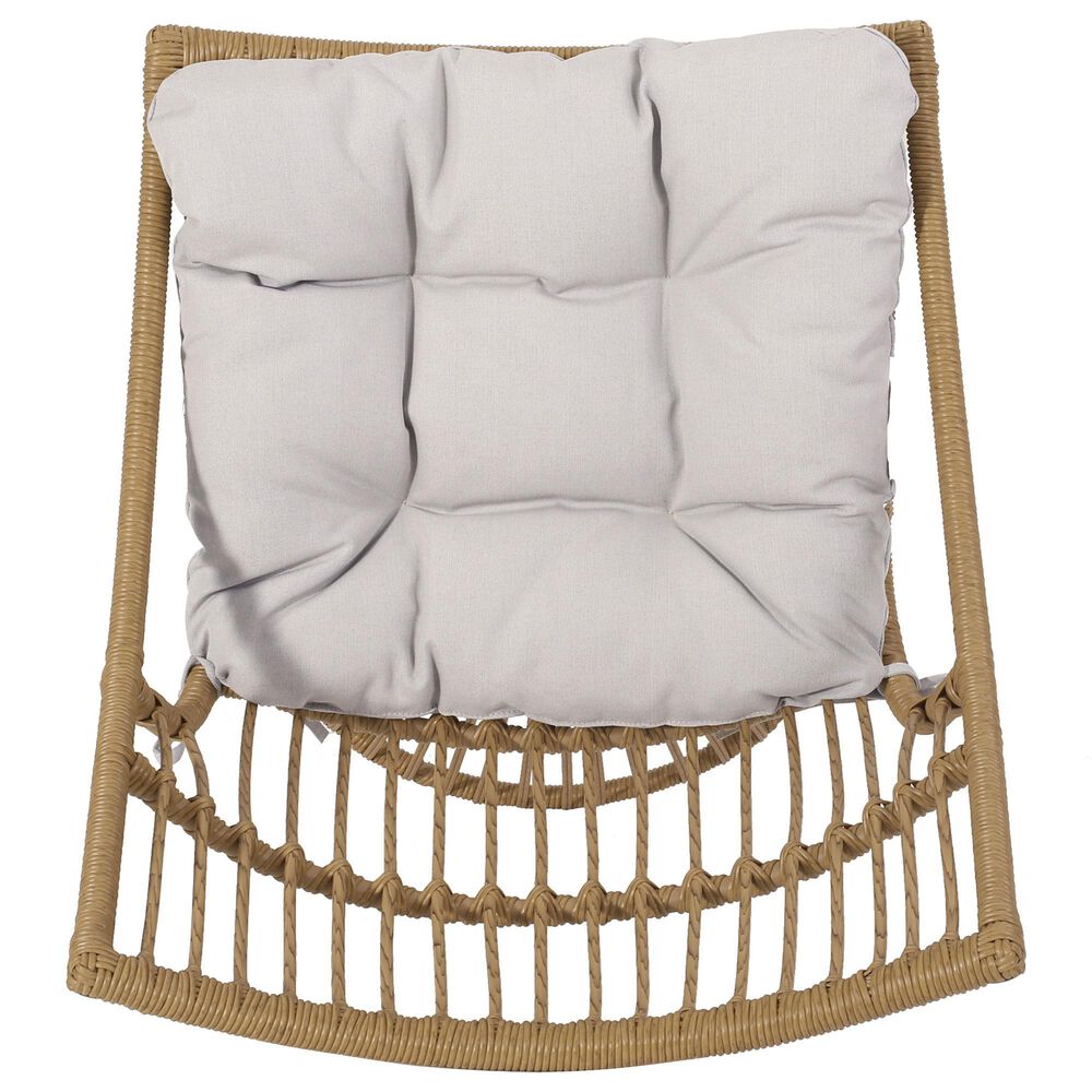 Hearth and Haven Elaine 2-Piece Patio Chat Set with Beige Cushion in Light Brown, , large