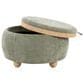 Lumisource Tray Storage Pouf with Leg in Green, , large