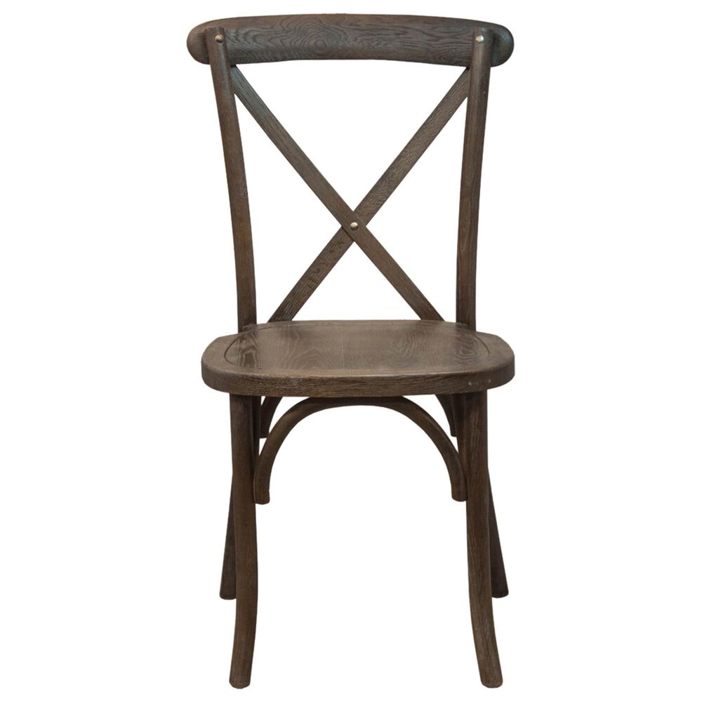 Flash Furniture Advantage X-Back Dining Side Chair in Dark Driftwood, , large