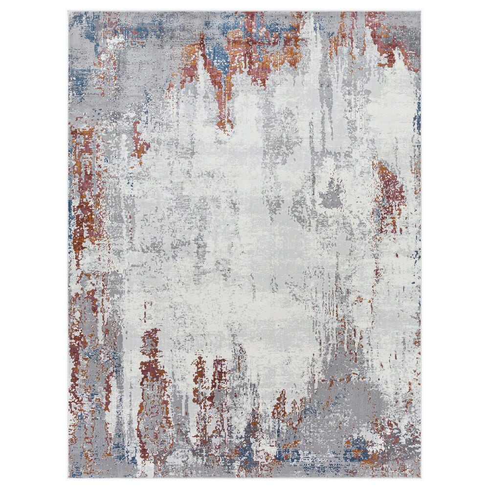 Surya Aisha 5"3" x 7"3" Charcoal, Light Gray, Lavender, Mustard, Gray, Off-White and Rust Area Rug, , large