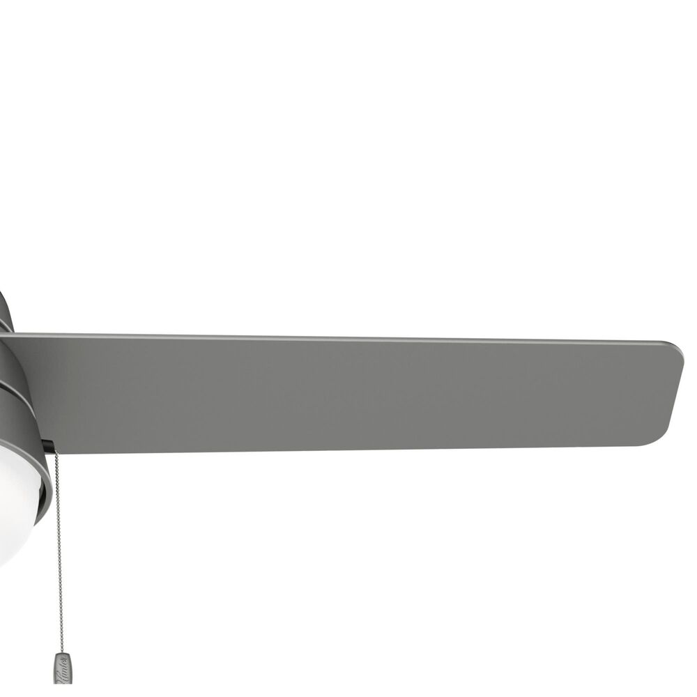 Hunter Aker 52&quot; Outdoor Ceiling Fan with LED Lights in Matte Silver, , large