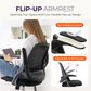 HOMLUX Swivel Ergonomic Office Chair with Flip Up Arms in Black, , large