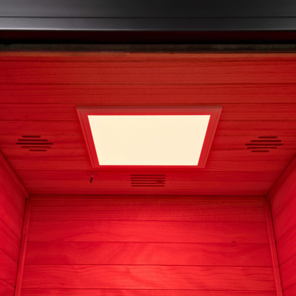 EZlife 1-Person Low EMF Infrared Solo Sauna with Red Light in Charcoal Gray, , large