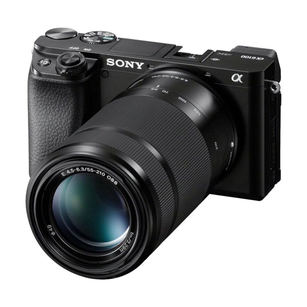 Sony Alpha 6100 Mirrorless Camera 2-Lens Kit with E PZ 16-50mm and E 55-210mm Lenses in Black, , large