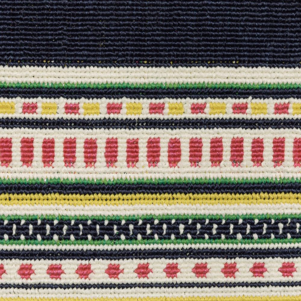 Oriental Weavers Havana HAV06 Navy and Multicolor 1'10" x 7'3" Indoor/Outdoor Runner, , large