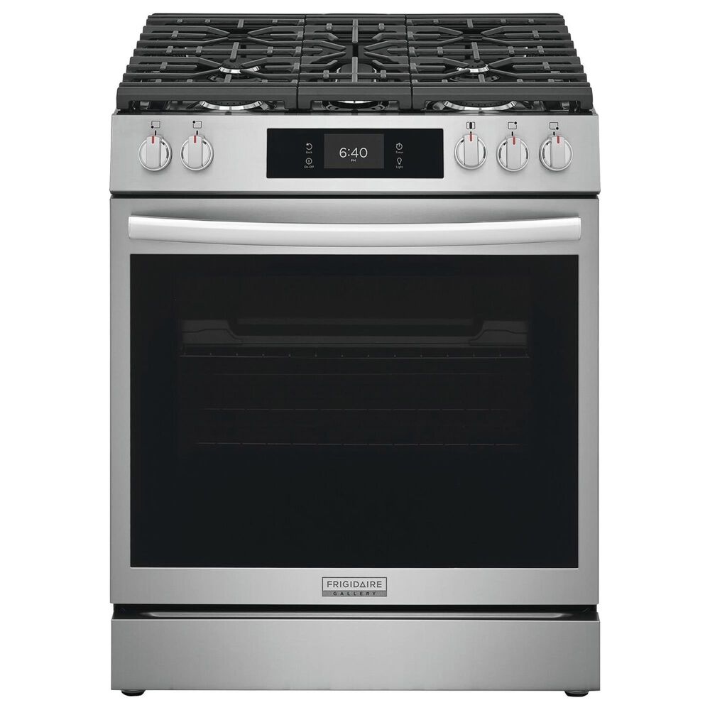 Frigidaire Gallery 2-Piece Kitchen Package with 6 Cu. Ft. Stone-Baked Pizza Gas Range and 30" Over-The-Range Microwave in Stainless Steel, , large