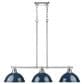 Golden Lighting Duncan 3-Light Pendant with Matte Navy Shade in Chrome, , large