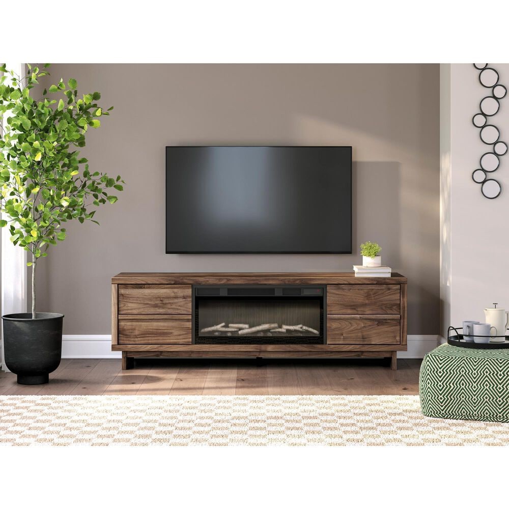 Ashley Zadilyn 72" XL TV Stand in Warm Natural Brown, , large