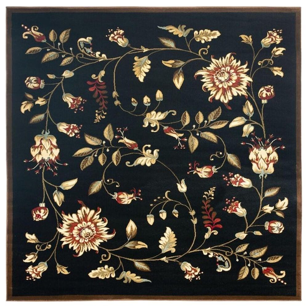 Safavieh Lyndhurst LNH552 6"7" Square Black and Multicolor Area Rug, , large