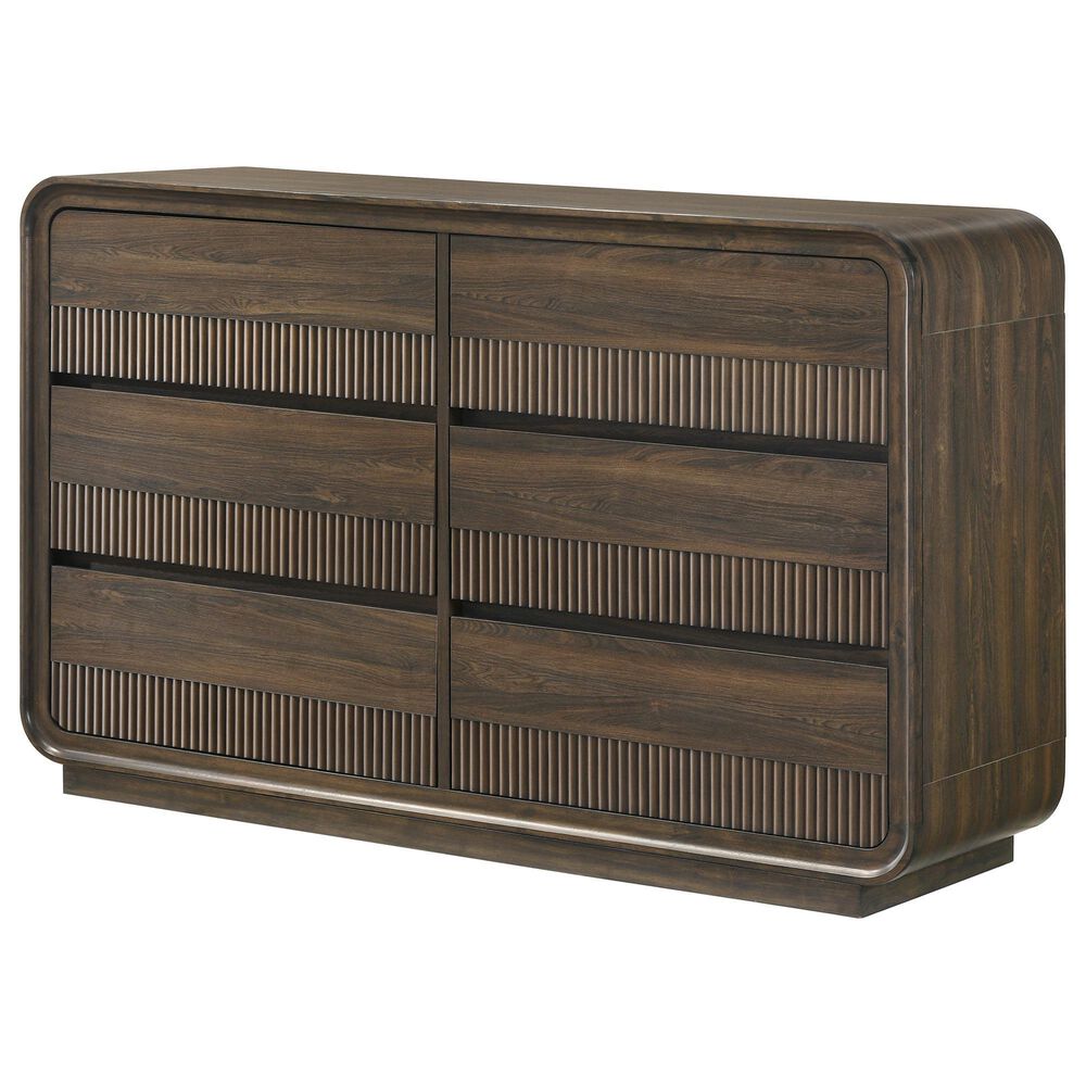 Crown Mark Kinkaid 6-Drawer Dresser Only in Brown, , large