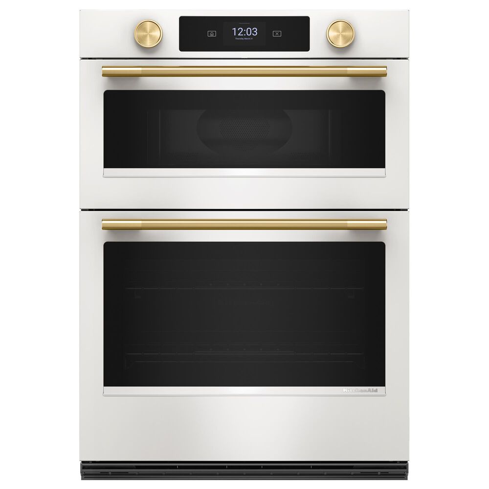 KitchenAid 30" Smart Combination Microwave Wall Oven with Air Fry Mode in Porcelain White, , large