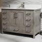 Lexora Home Jacques 48" Single Bathroom Vanity in Distressed Grey with 2 cm White Cultured Marble Top and Rectangular Sink, , large