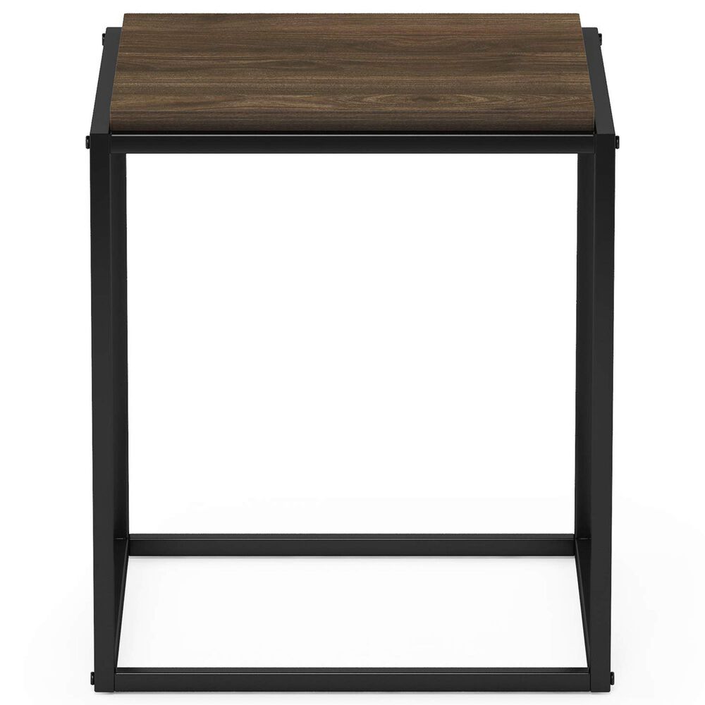 HOMLUX Cube Stackable End Table in Columbia Walnut and Black, , large