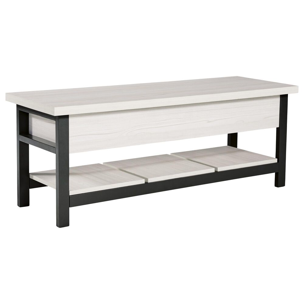 Ashley Rhyson Storage Bench in White and Black, , large