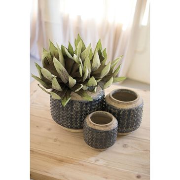 Kalalou Ceramic Pots in Dark Blue (Set of 3), , large