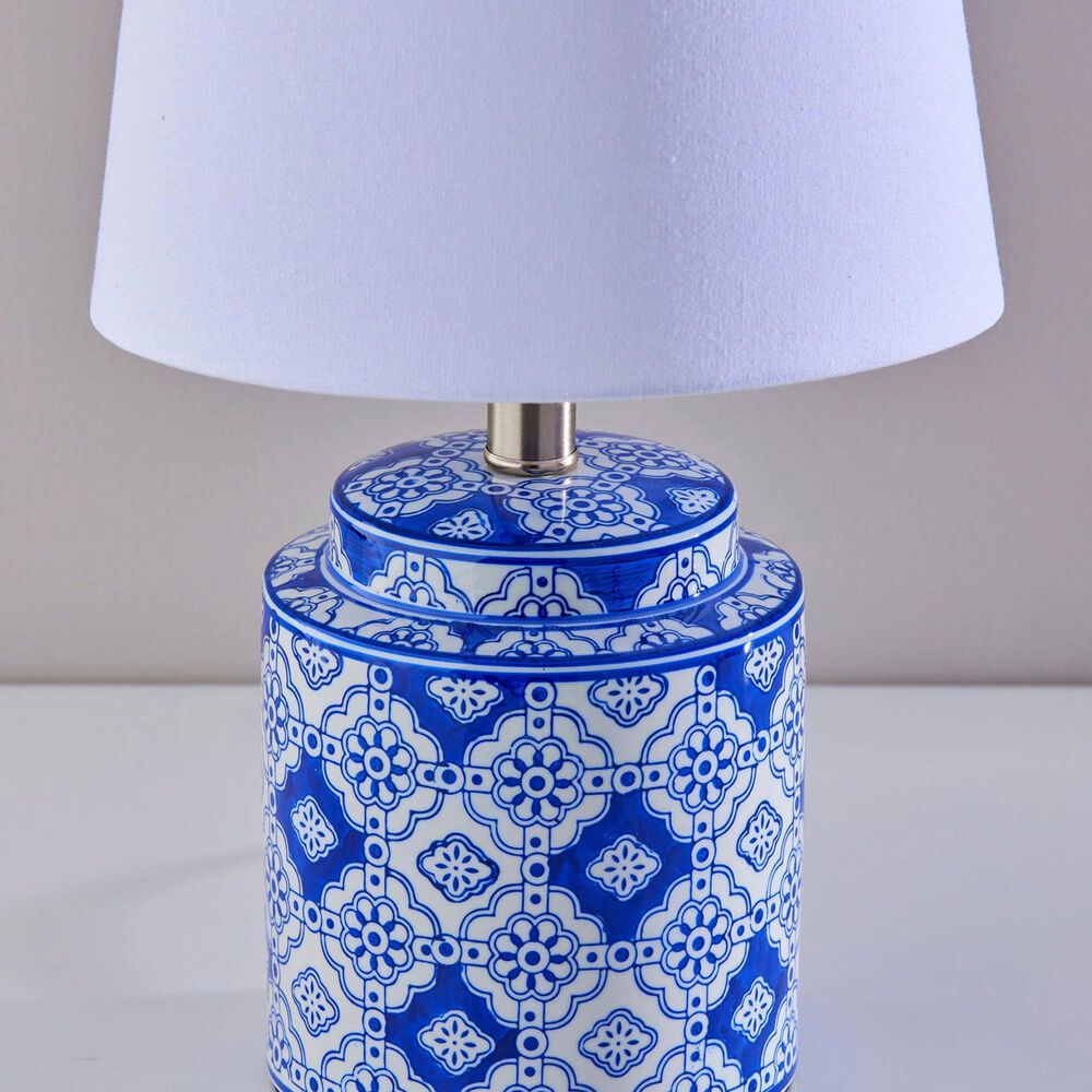 Adesso Polly Table Lamp in White and Blue &#40;Set of 2&#41;, , large