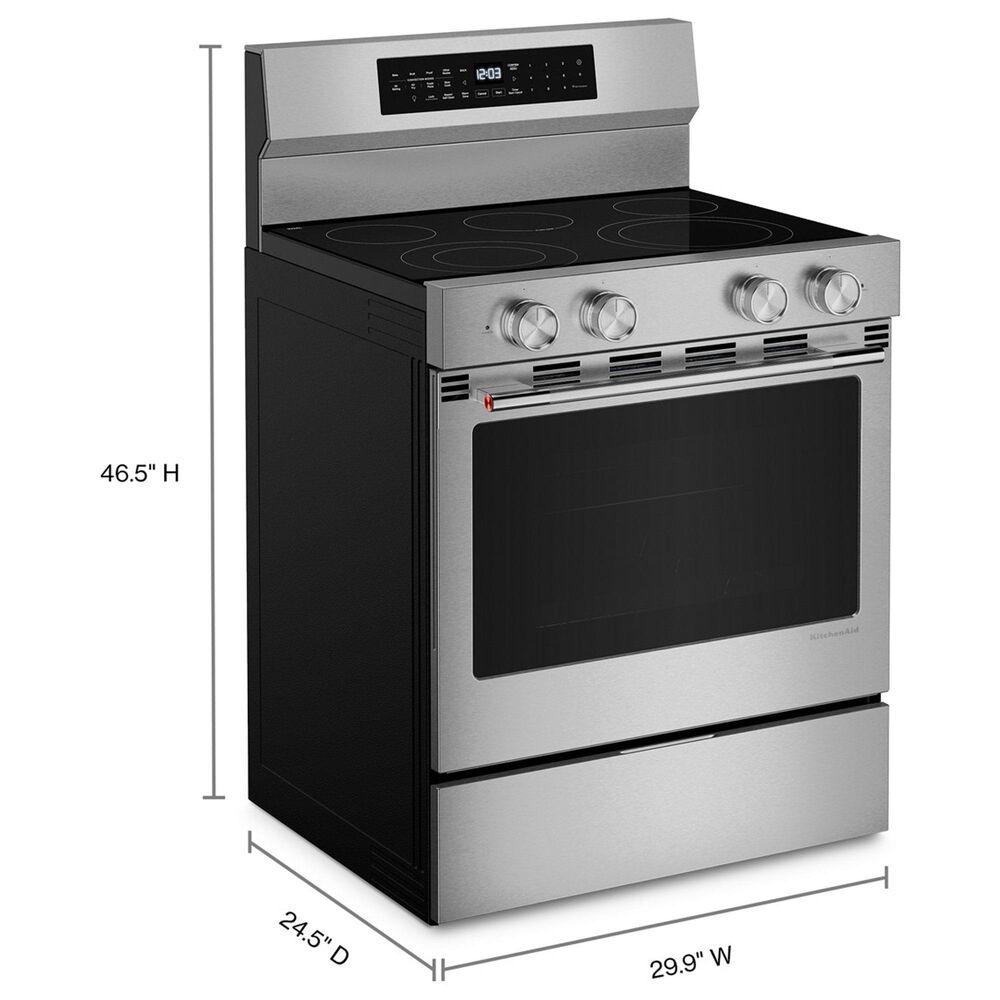 KitchenAid 4-Piece Kitchen Package with 31 Cu. Ft. French Door Refrigerator and 5.3 Cu. Ft. Smart Freestanding Electric Range in Stainless Steel, , large