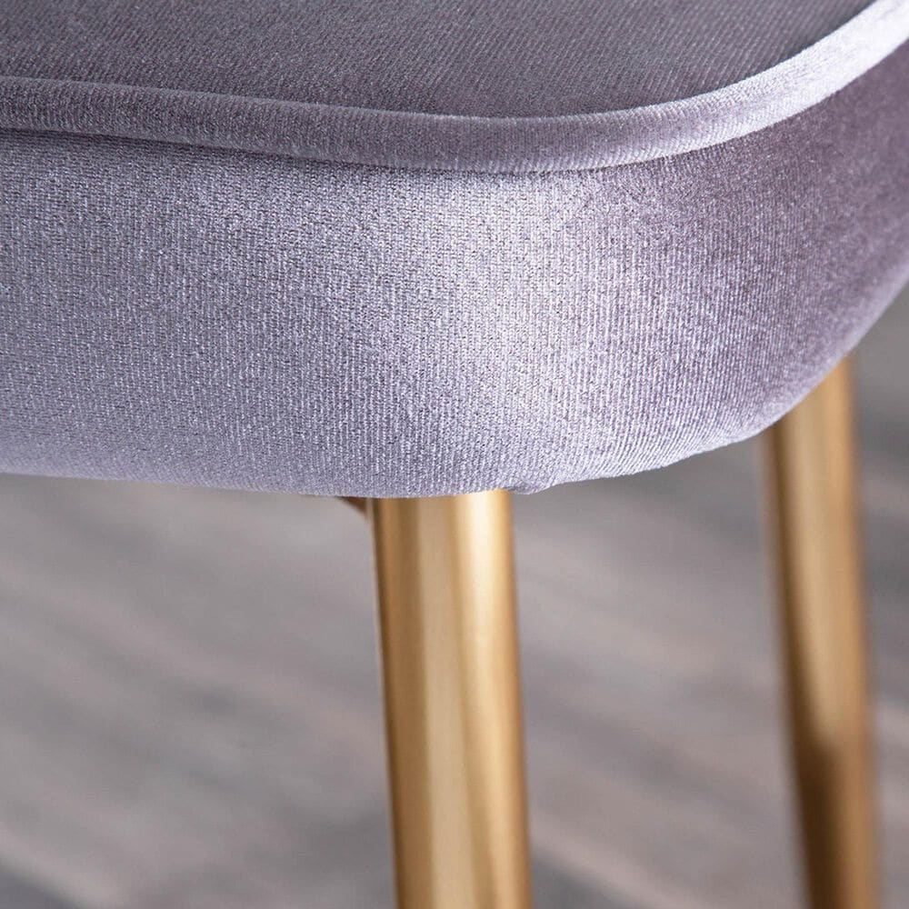LumiSource Marcel Side Chair with Silver Velvet Cushion in Gold (Set of 2), , large