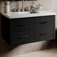 Lexora Home Castor 36" Single Bathroom Vanity in Black with 2 cm White Quartz Top and Rectangular Sink, , large