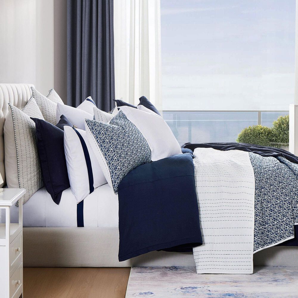 HiEnd Accents Staccato 3-Piece King Quilt Set in Blue and White, , large