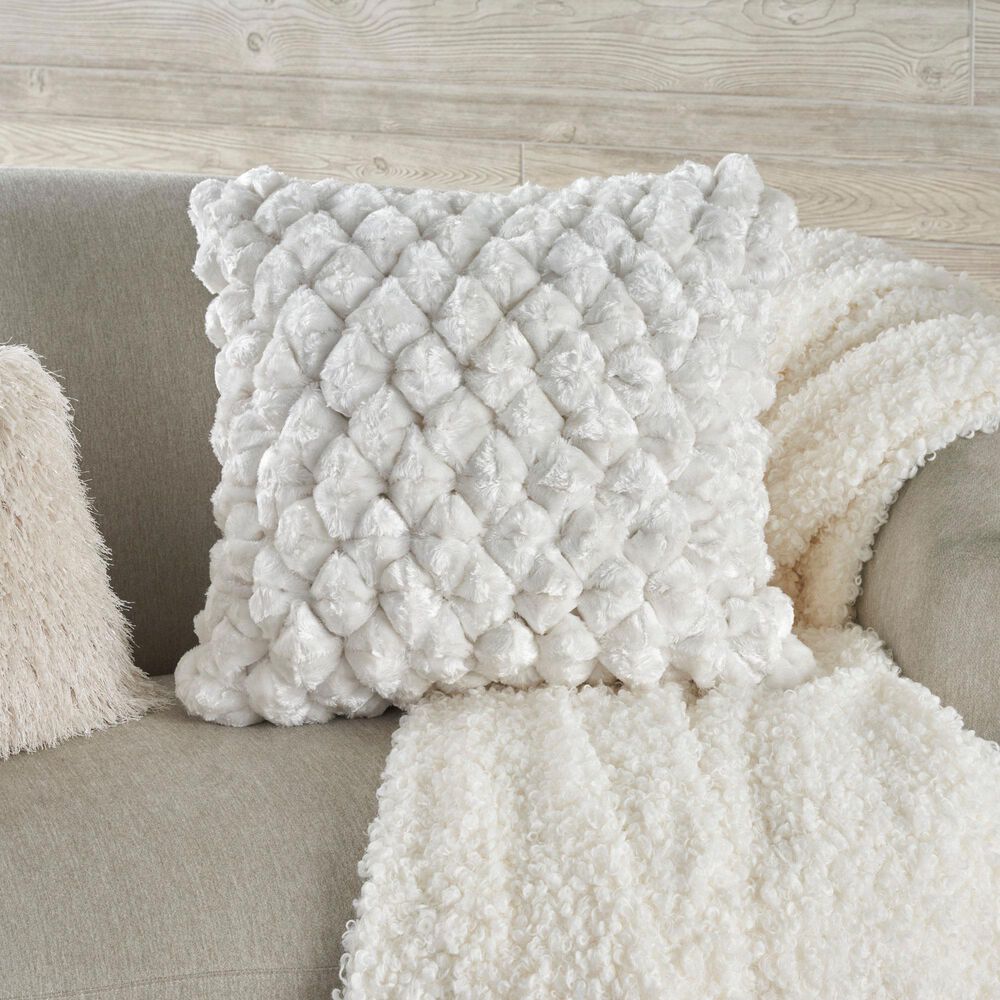 Nourison Sofia 20&quot; x 20&quot; Square Throw Pillow in White, , large