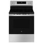 GE Appliances 2-Piece Kitchen Package with 5.3 Cu. Ft. Free-Standing Electric Range and 1.9 Cu. Ft. Over-The-Range Microwave in Stainless Steel and Black, , large