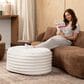 Jaxx Paran Oval Ottoman in Mondo White, , large