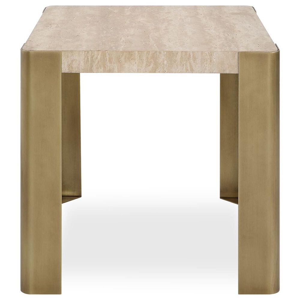 Uttermost Caress End Table in Honey Beige and Antique Brass, , large