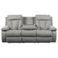 Ashley Mitchiner Manual Recliner Sofa with Drop Down Table in Fog, , large