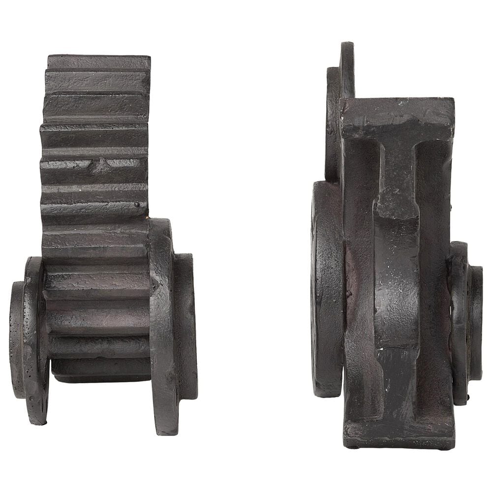 Mercana Cogsworth Resin Industrial Gear Decorative Bookend in Brown &#40;Set of 2&#41;, , large