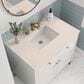 James Martin Vanities Chicago 36" Single Bathroom Vanity in Glossy White with 3 cm Eternal Marfil Quartz Top and Rectangular Sink, , large