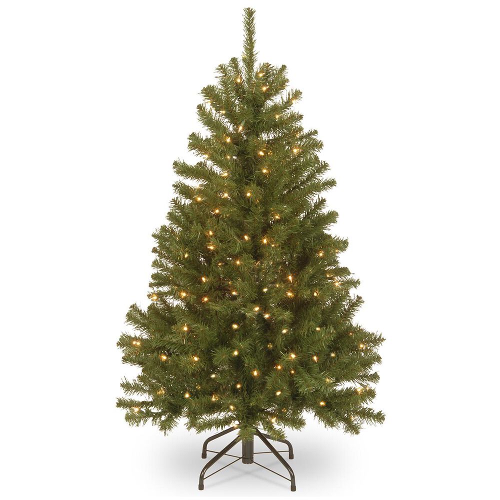National Tree 4" North Valley Spruce Tree with 150 White Lights, , large
