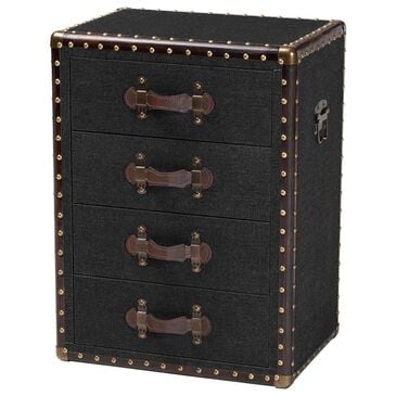 Baxton Studio Jaelyn 4-Drawer End Table in Black, , large
