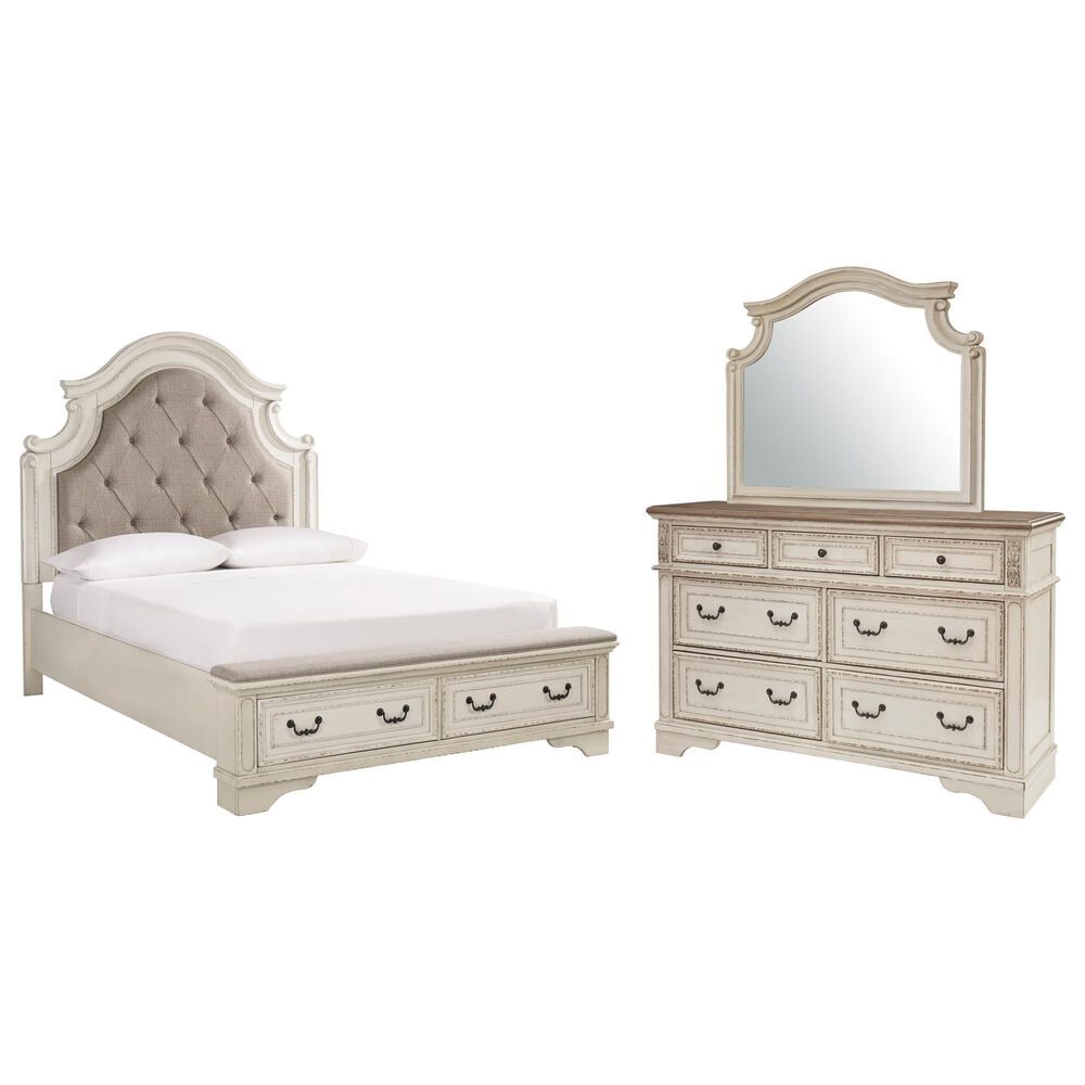 Ashley Realyn 3-Piece Queen Storage Bed Set in Chipped White, , large