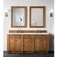 James Martin Vanities Bristol 72" Double Bathroom Vanity in Saddle Brown with 3 cm Ethereal Noctis Quartz Top and Rectangular Sinks, , large