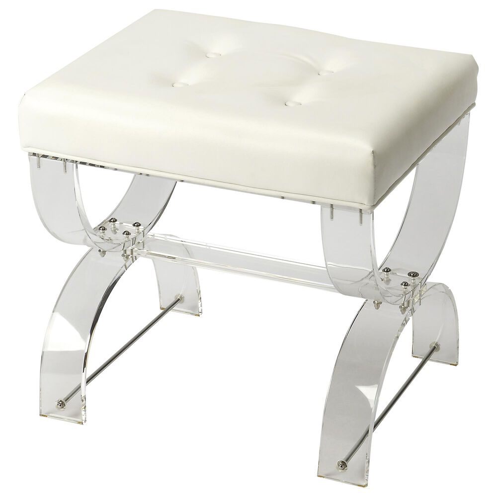 Butler Morena Vanity Stool in White, , large