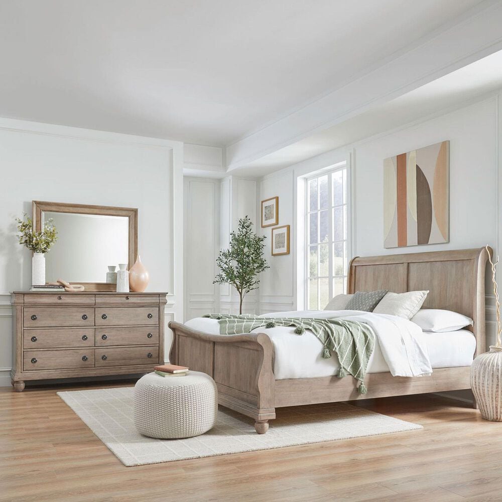 Belle Furnishings Rustic Traditions 3-Piece King Sleigh Bedroom Set in Saddle Tan, , large