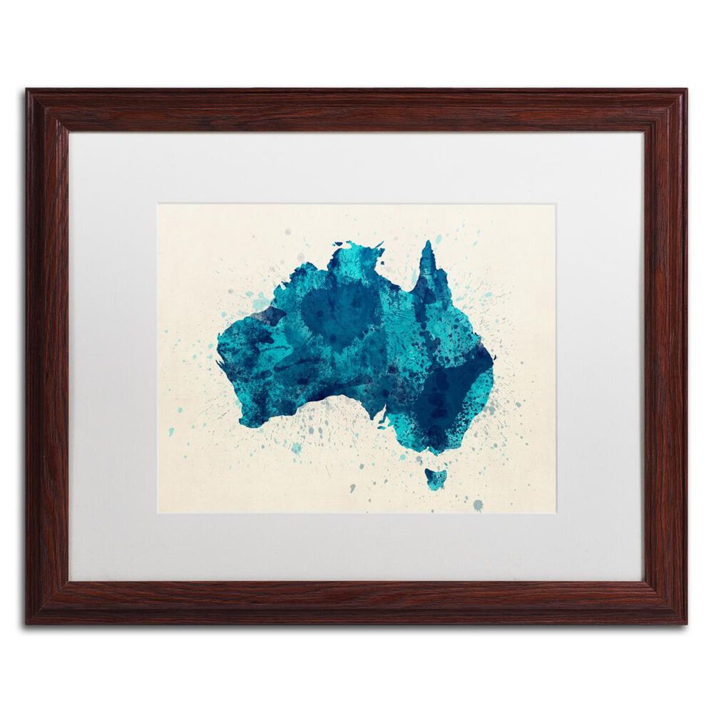 Timberlake 16 x 20 Masters Fine Art "Michael Tompsett "Australia Paint Splashes Map 2" Matted Framed Art , , large