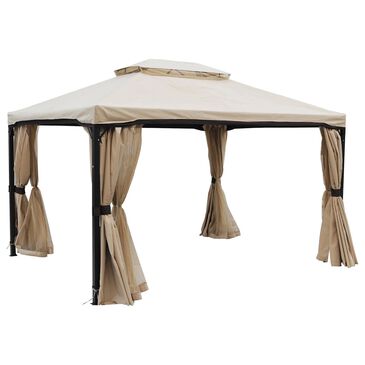 Noble House Skyline 10" Beige Gazebo with Black Base, , large